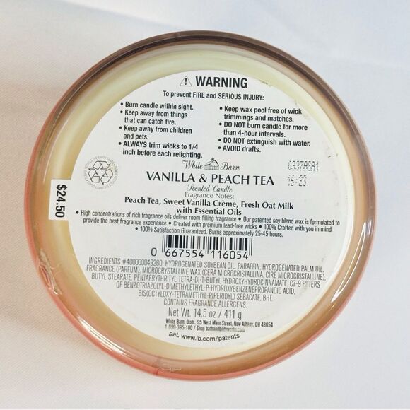 Vanilla and Peach Tea 3-Wick Candle, Used - Picture 4 of 4